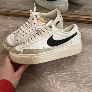 platform white nikes